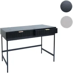 Konsolentisch HWC-O41, Telefontisch Ablagetisch, Industrial Schublade Melamin 85x100x40cm ~ Holzoptik schwarz