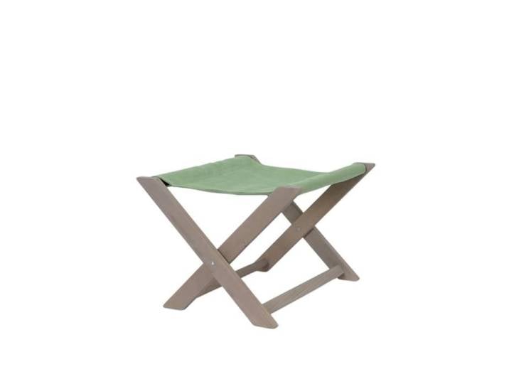 Tabouret de jardin pliant en bois et toile verte MICOS