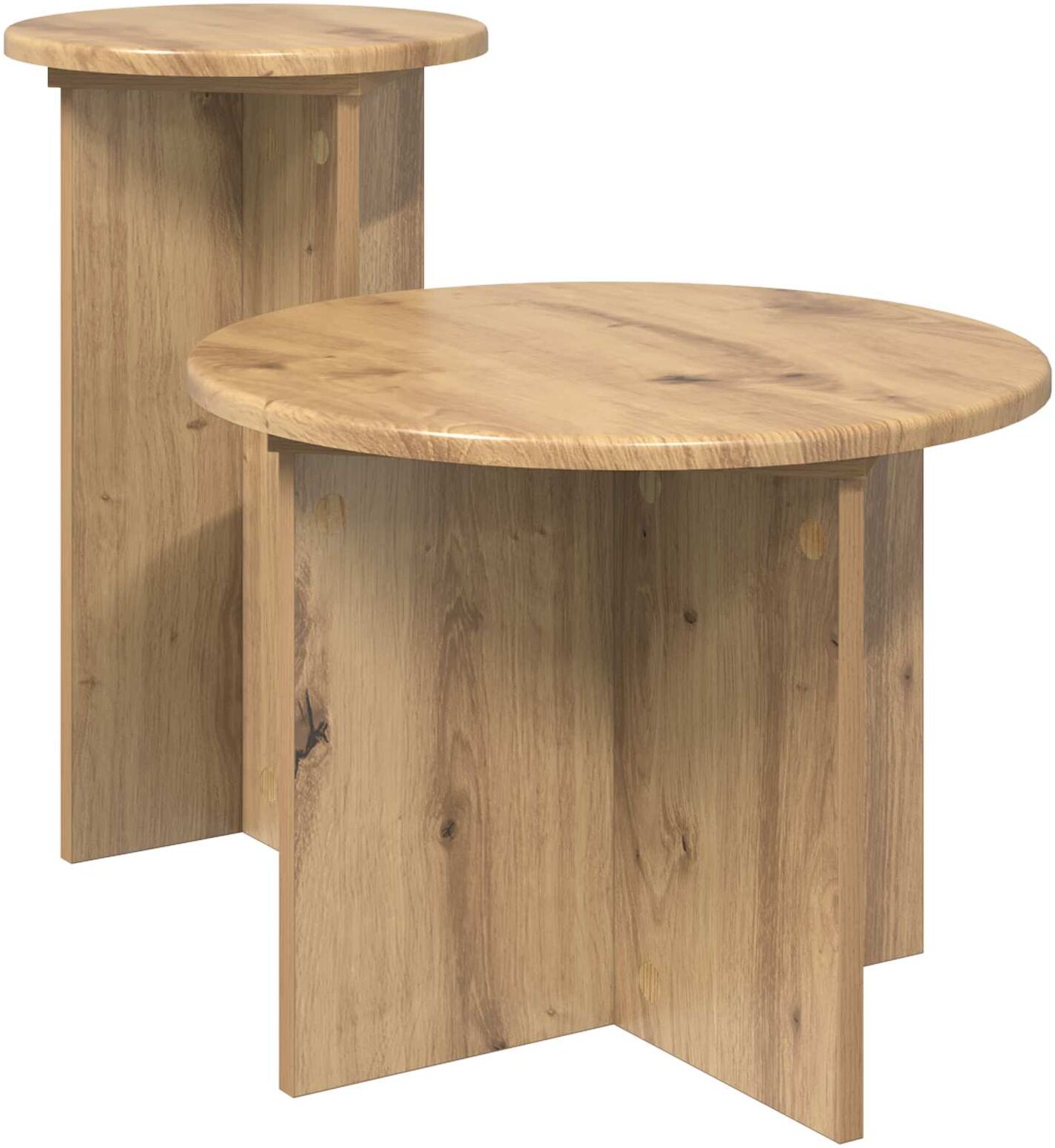 vidaXL Ensemble de tables d'appoint 2 pièces Chêne artisanal
