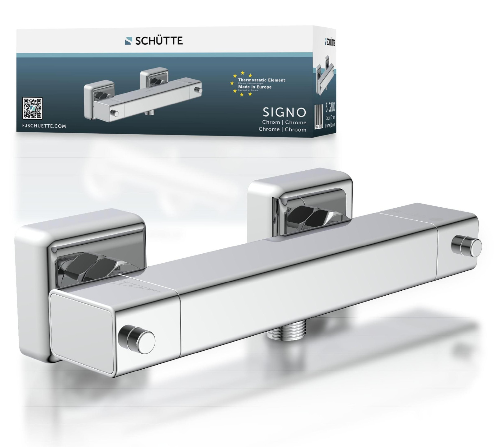 Dripio Thermostatische douchekraan met safety stop, chroom, voor wandmontage