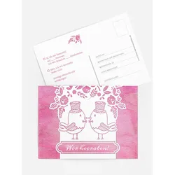 Antwortkarten Hochzeit selbst gestalten mit Spruch und Fotos im Onlinedesigner bei Meine-Kartenmanufaktur.de