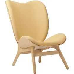 Conversation Piece Sessel 106 cm hellbeige auf Eichenbeinen