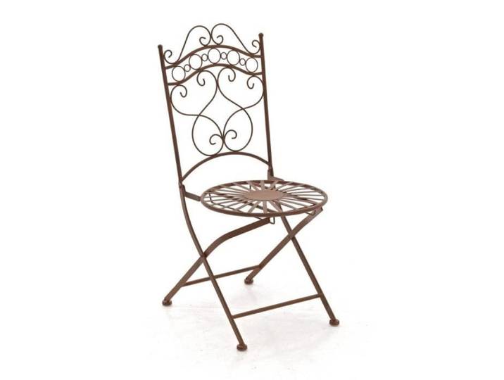 Chaise de jardin en fer forgé Indra - CLP - pliante - marron antique