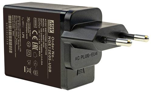 MEAN WELL NGE12E05-USB Steckernetzteil, Festspannung 5 V/DC 12W