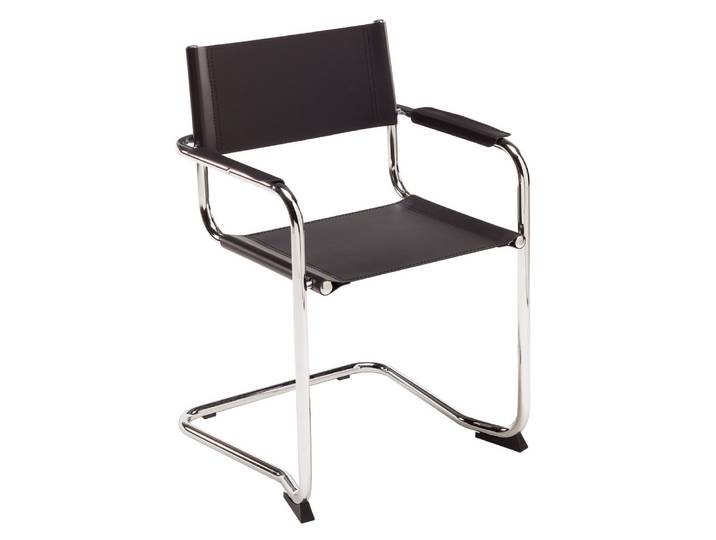 Fauteuil visiteur Futura - Cuir regénéré - Noir