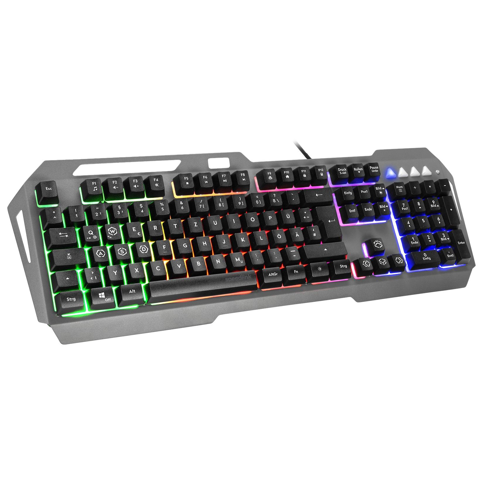 SPEEDLINK LUNERA Metal RGB Rainbow Gaming Keyboard, black - DE layout