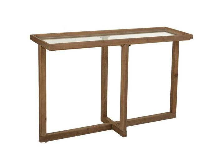 Console en bois et verre marron 120x33x75