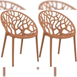 CLP 2er Set Gartenstühle Hope Kunststoff HBT: 80x59x60 cm terracotta