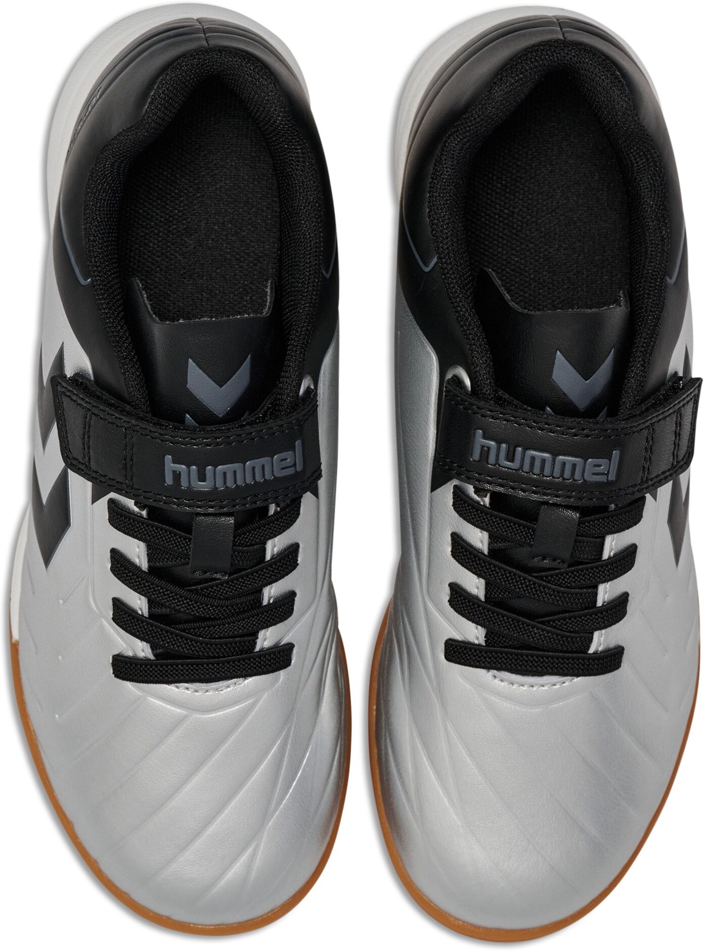 Fussballschuh HUMMEL "TOP STAR I.C. VC 2.0 JR", Jungen, Gr. 35, silber (schwarz, silber), Synthetik, Schuhe Fussballschuh, rutschfeste Gummisohle schwarz, silber 35
