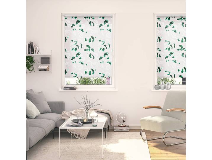 Klemmfix Rollo Monstera 60 x 150cm Grün