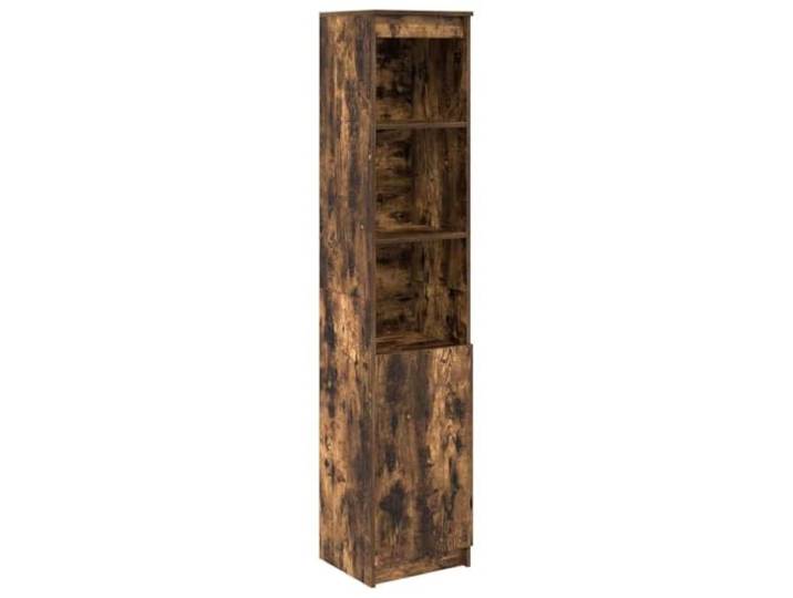Highboard Räuchereiche 37,5x35x180 cm Holzwerkstoff mit Stauraum Holzwerkstoff, glatte Oberfläche, flexible Türmontage links oder rechts, vielseitig einsetzbar