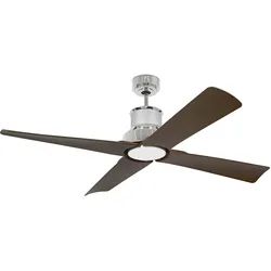 DC Deckenventilator Winche Chrom mit LED & Fernbedienung