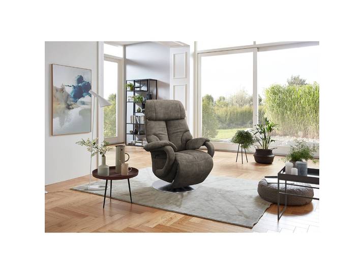 Fauteuil relax Foulbec Gris Microfibre Priya Fonction relaxation 80 x 115 x 79cm