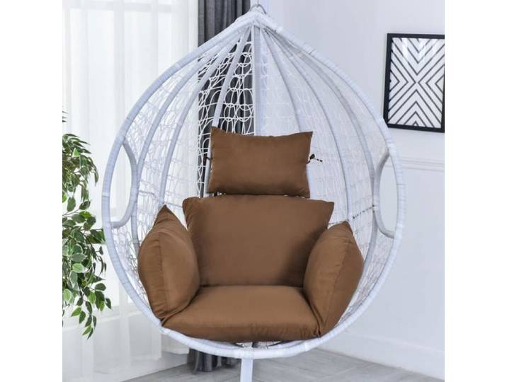 Coussins de Chaise Suspendue Hamac Rembourrage pour Siège de Jardin Polyester Couleur Café Confort Optimal pour Terrasse et Patio