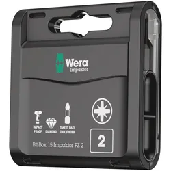 Wera Bit-Box 15 Impaktor PZ, PZ 2 x 25 mm, 15-teilig - 05057763001