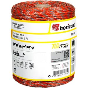 Horizont Weidezaunlitze ranger W3-O, Ø 3 mm mit 3 Leiter, 8,6 km max. empfohlene Zaunlänge, orange, Rollenlänge 400 m