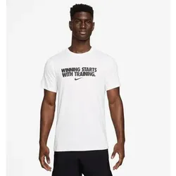 NIKE Herren Shirt M NK DF TEE WINNING, Größe S in Weiß Weiß