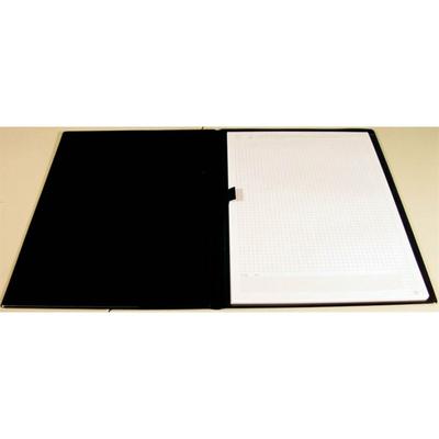 A4 Konferenzmappe schwarzes Vinyl-Kunstleder mit kariertem A4 Block