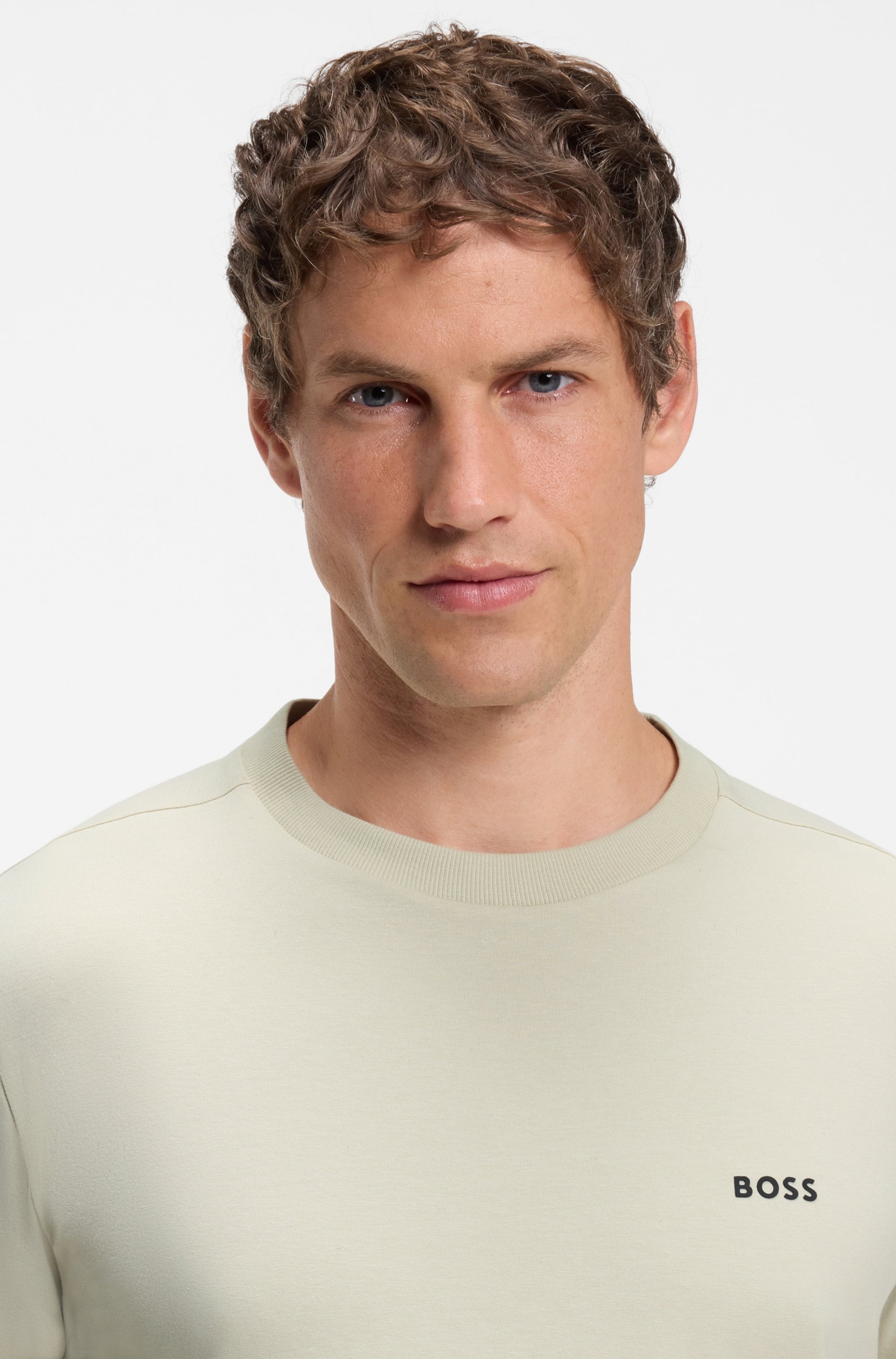 Boss GREEN "Tee Regular Fit" Stretch Jersey Cotton, Logo on Chest, Rundhals