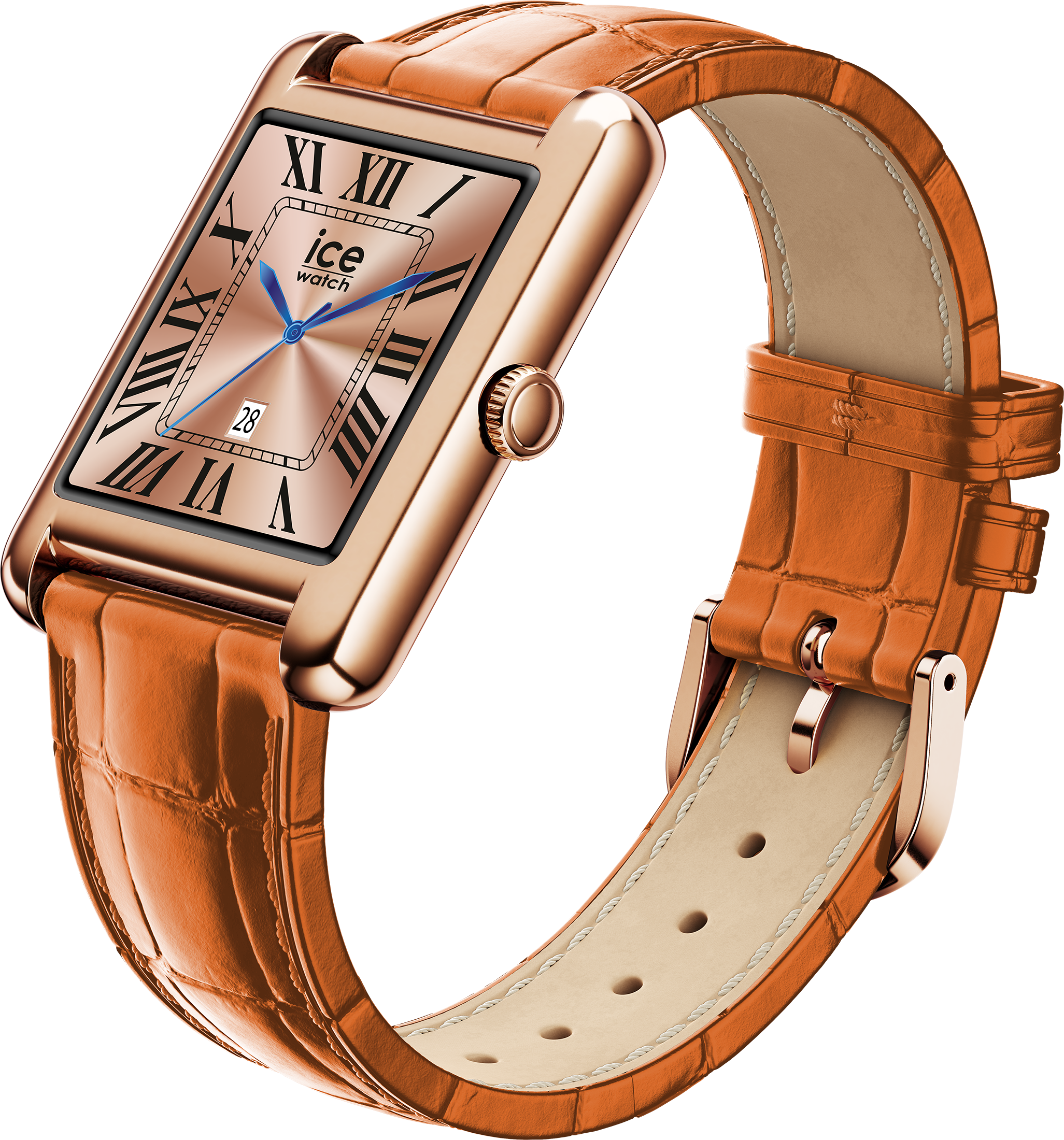 Smartwatch ICE-WATCH, rosa (rot, rot), Smartwatches, Damen, Smartwatch, Armbanduhr, Damenuhr, Lederarmband, Bluetooth, digital