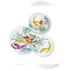 Excelsa 18-Teiliges Geschirrset Hokkaido Porzellan Bunt