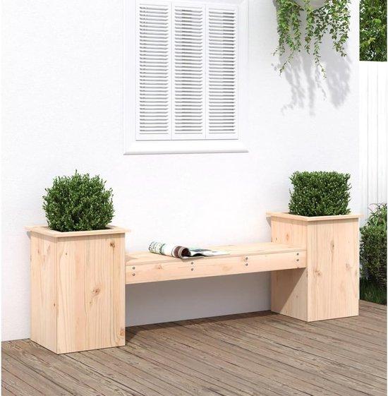 Famanu Gartenbank mit Blumenkästen - 2-in-1 Design - 184,5 cm - Holzfarbe
