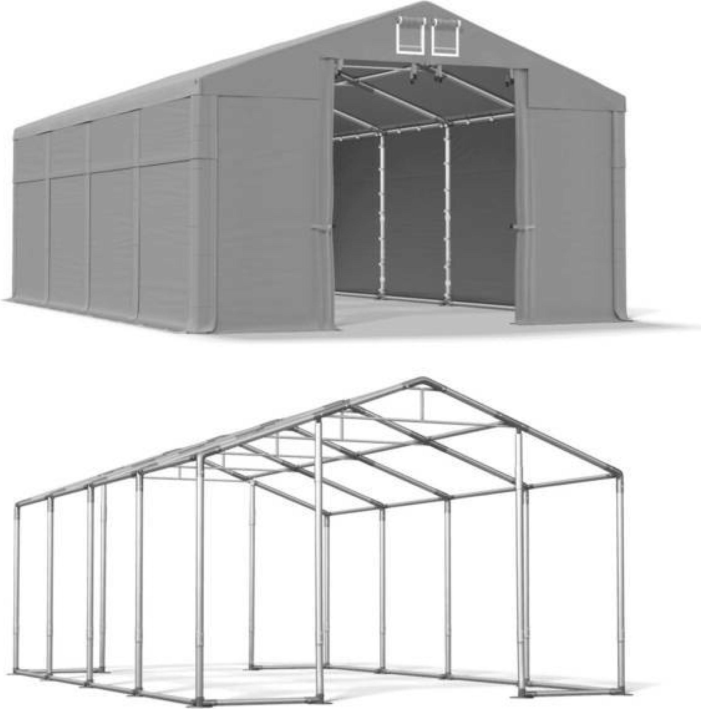 5x8 Graues Magazin Zelt WINTER MSD