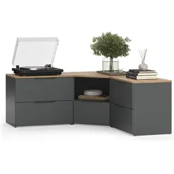 Vicco, Wohnwand, Wohnwand Wido, Anthrazit/Sonoma, 3 Teile (68 x 40 x 50 cm)
