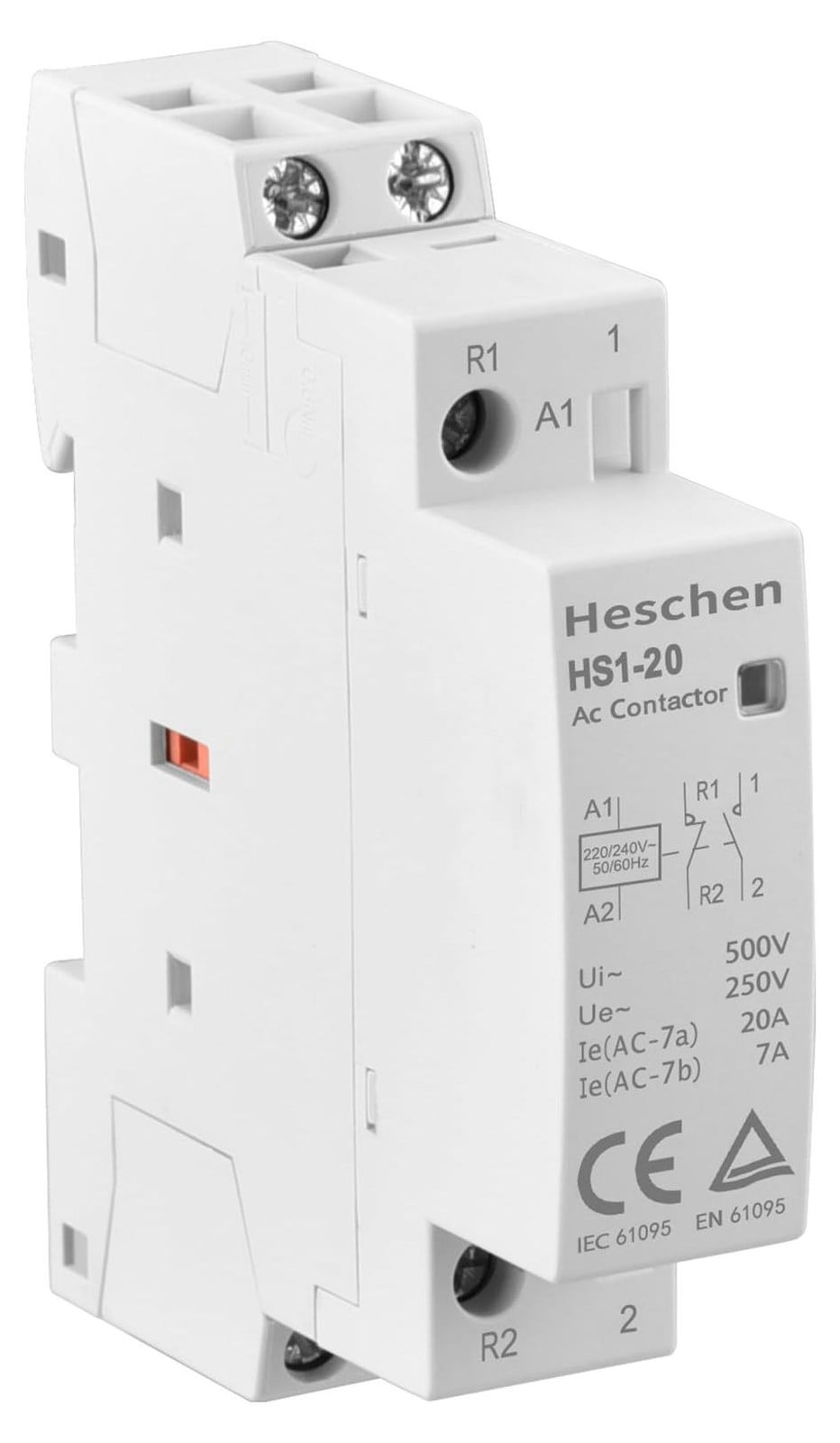 Dripio Wisselstroomschakelaar HS1-20, 20A, 2-polig, 1 NO / 1 NC, 220/240V, DIN-montage