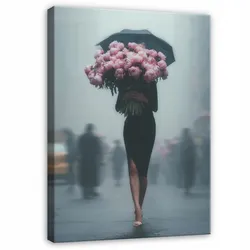 WANDBILDER Frau Blumen Modern 60x40