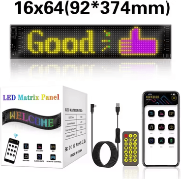 Inspire Essentials LED Matrix Car Windshield Display With App Control Flexible LED Car Display Panel b