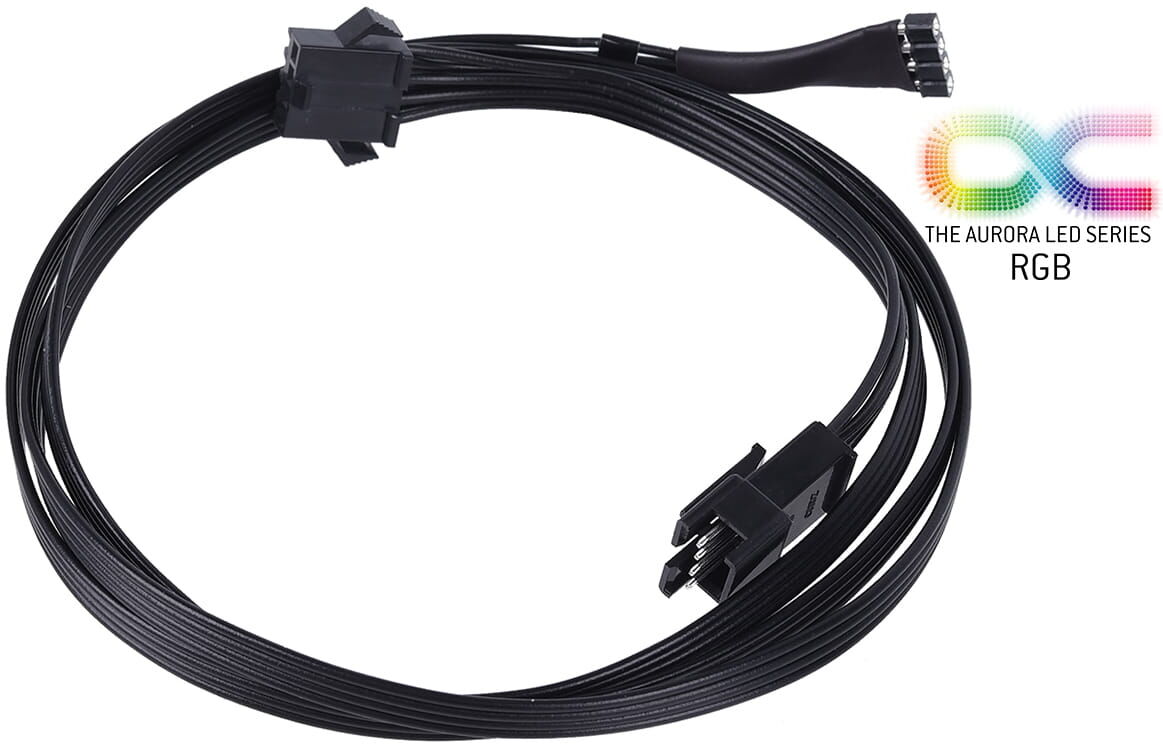 Alphacool RGB 4pol LED Adapterkabel f&uuml;r Mainboards - Schwarz 100cm