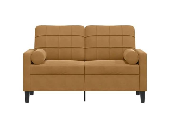 KTHLBRH 2-Sitzer-Sofa, Samt, braun, 120 cm Metallrahmen, abnehmbare Kissen, 2 dekorative Kissen im Lieferumfang enthalten