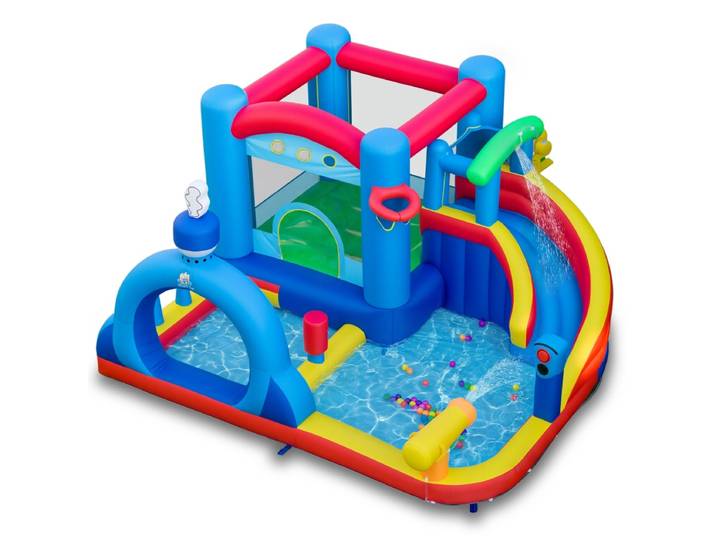 Opblaasbare Waterglijbaan Waterpark voor Kinderen met Peuterbad Springkussen voor in de Tuin (Zonder Ventilator)