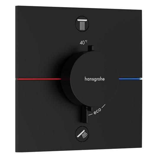 hansgrohe ShowerSelect Comfort E Thermostat, Unterputz, 2 Verbraucher, eckige Rosette, 15572 (15572670)