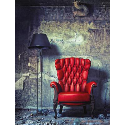 Leinwandbild BÖNNINGHOFF "Wandbild ROTER SESSEL 46x61 cm – Leinwandbild Keilrahmen Deko modern", bunt (farbe rahmen: kein rahmen, farbe bild(er): blau, grün, rot), B:46cm H:61cm T:1,8cm, Canvas, MDF, Bilder, Leinwandbild, auf Keilrahmen gespannt