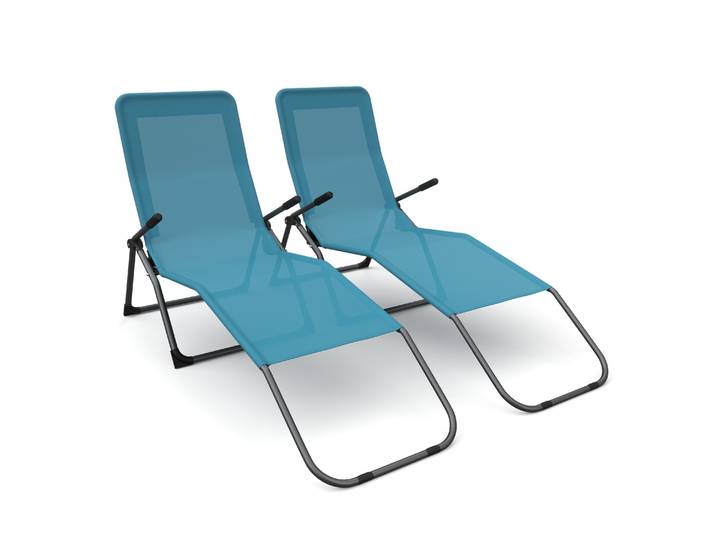 Liegestuhl türkis 2er Set