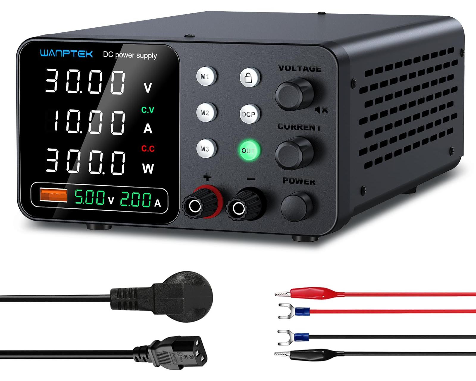 Selius Laboratoriumvoeding 30 V 10 A: regelbare voeding met geheugen en USB-snelladen