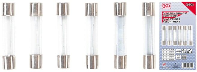 BGS Assortiment de fusibles en verre 120 pièces ; BGS technic (14125)