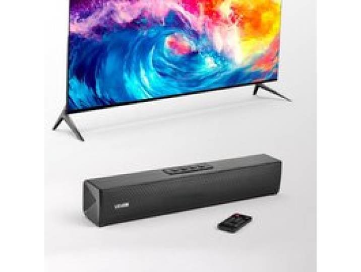 VEVOR Barre de Son pour Smart TV 2.0 Canaux, Compacte 45 cm, Enceinte TV Home Cinéma Projecteur, Connexion Bluetooth AUX, avec Télécommande, Système de Son Surround Stéréo 80 W pour PC, Téléviseur