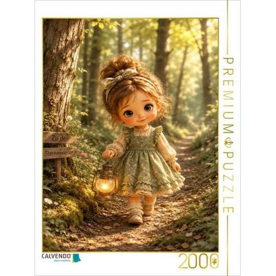 CALVENDO Puzzle Der leuchtende Waldpfad | 2000 Teile Lege-Größe 90x67cm Foto-Puzzle für glückliche Stunden