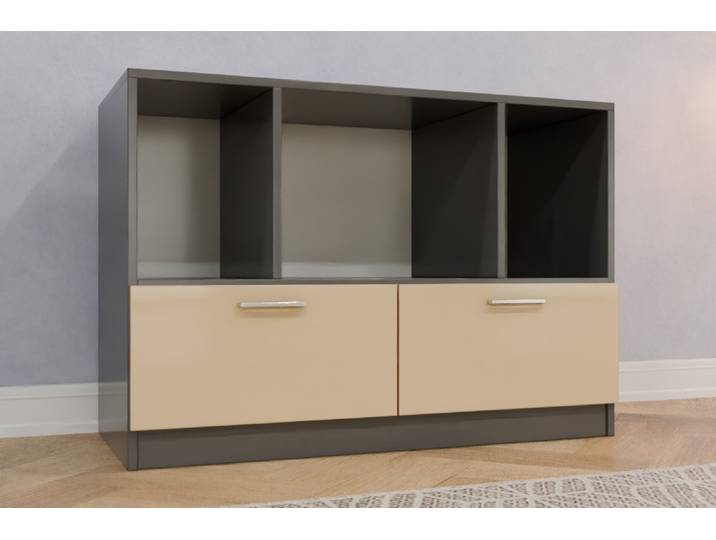 TV-Möbel nach Maß - RAL 1014 Elfenbein - 80x115x52cm - Individuell konfigurieren