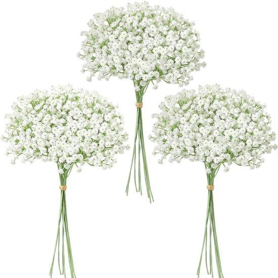 Unyqoos Set van 24 realistische kunstbloemen Gypsophila voor decoratie en bruiloften