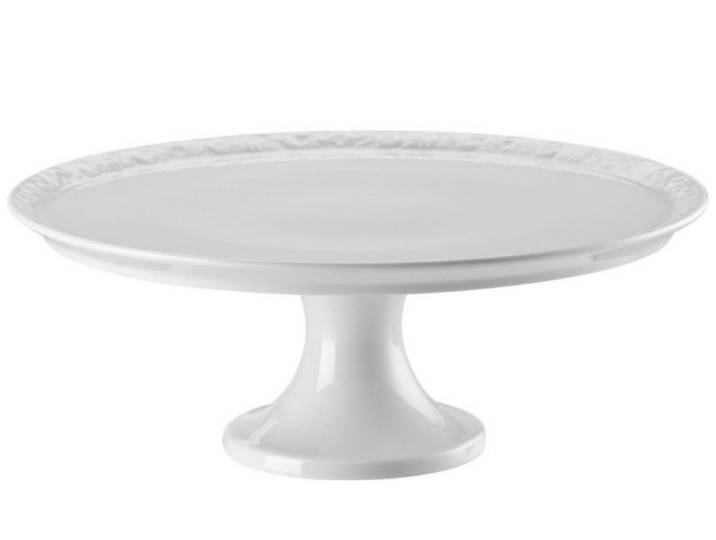 Rosenthal Tortenplatte Maria Weiss Tortenplatte auf Fuß groß 31,5 cm, Porzellan, (Platten), Platten