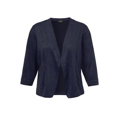 Winterjacke VIA APPIA DUE "VIA APPIA DUE Jacke", Damen, Gr. 48, blau (indigo), Obermaterial: 92% Polyester PES. 8% Elasthan EL., uni, regular fit, V-Ausschnitt, Jacken Winterjacke, Große Größen