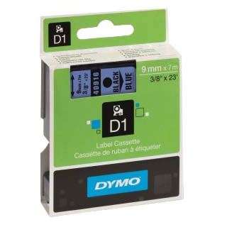 Dymo D1-TAPE 9mm x 7m schwarz auf blau