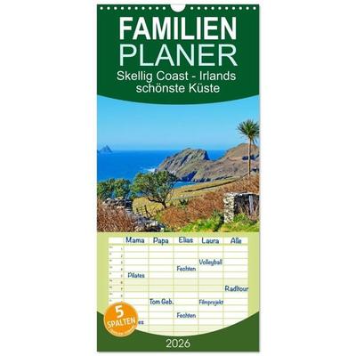 Familienplaner 2026 - Skellig Coast - Irlands schönste Küste mit 5 Spalten (Wandkalender, 21 x 45 cm) CALVENDO