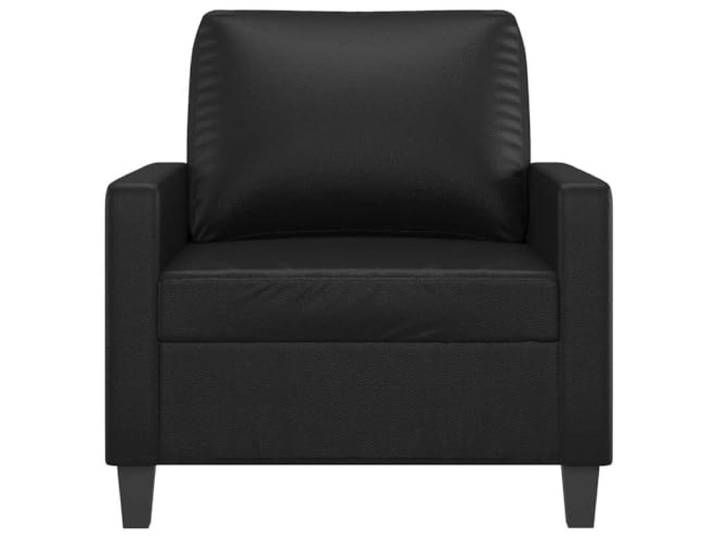 KTHLBRH Schwarzer Sessel 60 cm aus Kunstleder Metallgestell, modernes Design, Schaumstoff, maximale Belastung 110 kg