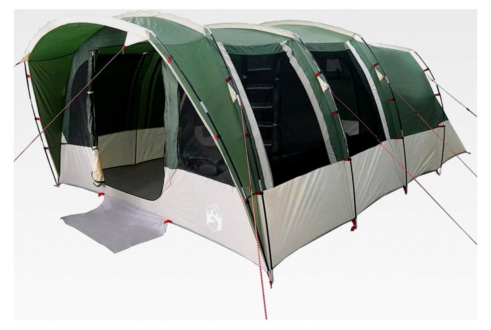 Familienzelt für 8 Personen - Grün - 185T Polyester mit PolyurethanBeschichtung - 430x314x178/183 cm - für Camping-Ausflüge