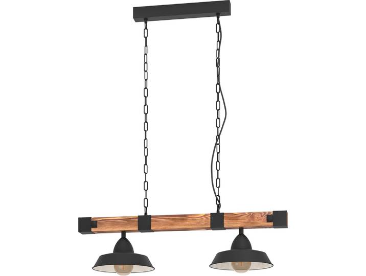 EGLO OLDBURY\, Noir\, Marron\, Acier\, Bois\, Polyvalent\, IP20\, Classe I\, Douille E27